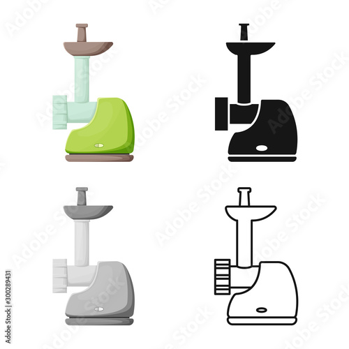 Vector illustration of mill and meat sign. Web element of mill and electric stock symbol for web.