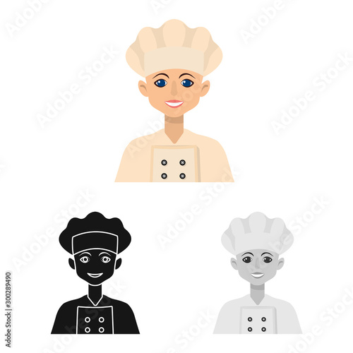 Isolated object of confectioner and young symbol. Collection of confectioner and man stock vector illustration.