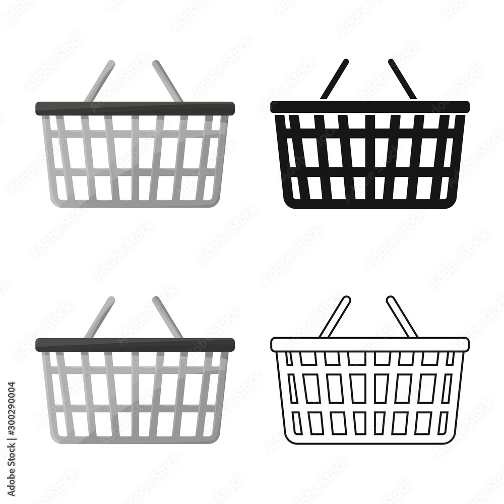 Isolated object of basket and store logo. Graphic of basket and plastic vector icon for stock. Isolated object of basket and store logo. Graphic of basket and plastic vector icon for stock.