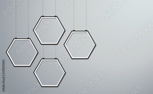 hexagon frame picture background vector illustration EPS10