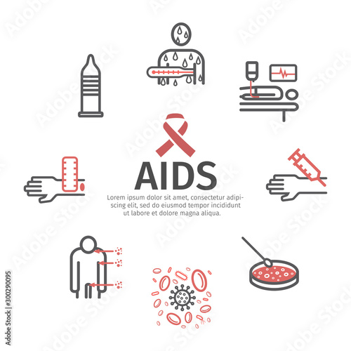 AIDS banner. Infographics. Vector signs for web graphics.