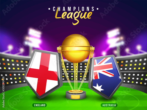 England Vs Australia Countries Flag Shields for Cricket.