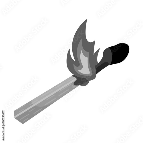 Vector design of matchstick and match icon. Web element of matchstick and fire vector icon for stock.