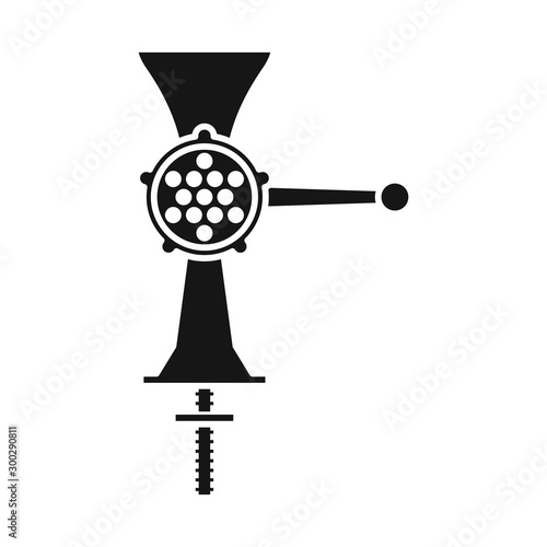 Vector illustration of mill and meat symbol. Web element of mill and handle stock vector illustration.