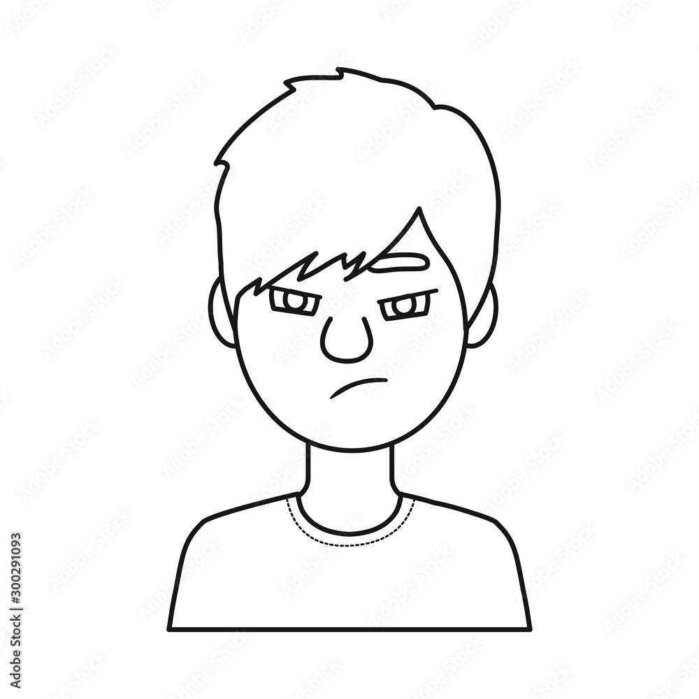 Vector design of guy and anger symbol. Set of guy and emotion vector icon for stock. Vector design of guy and anger symbol. Set of guy and emotion vector icon for stock.