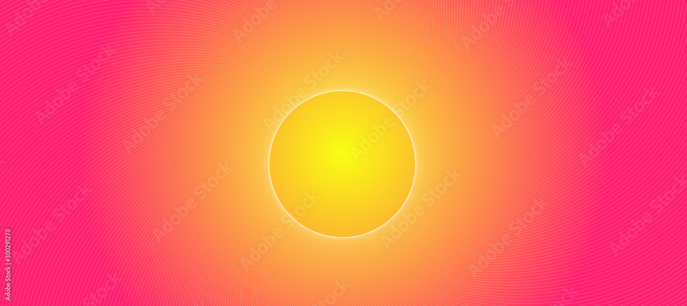 wired sun abstract pink yellow