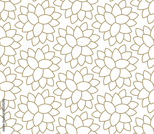 Seamless pattern with abstract geometric line texture, gold on white background. Light modern simple wallpaper, bright tile backdrop, monochrome graphic element