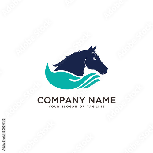 logo design horse care, horse training vector template