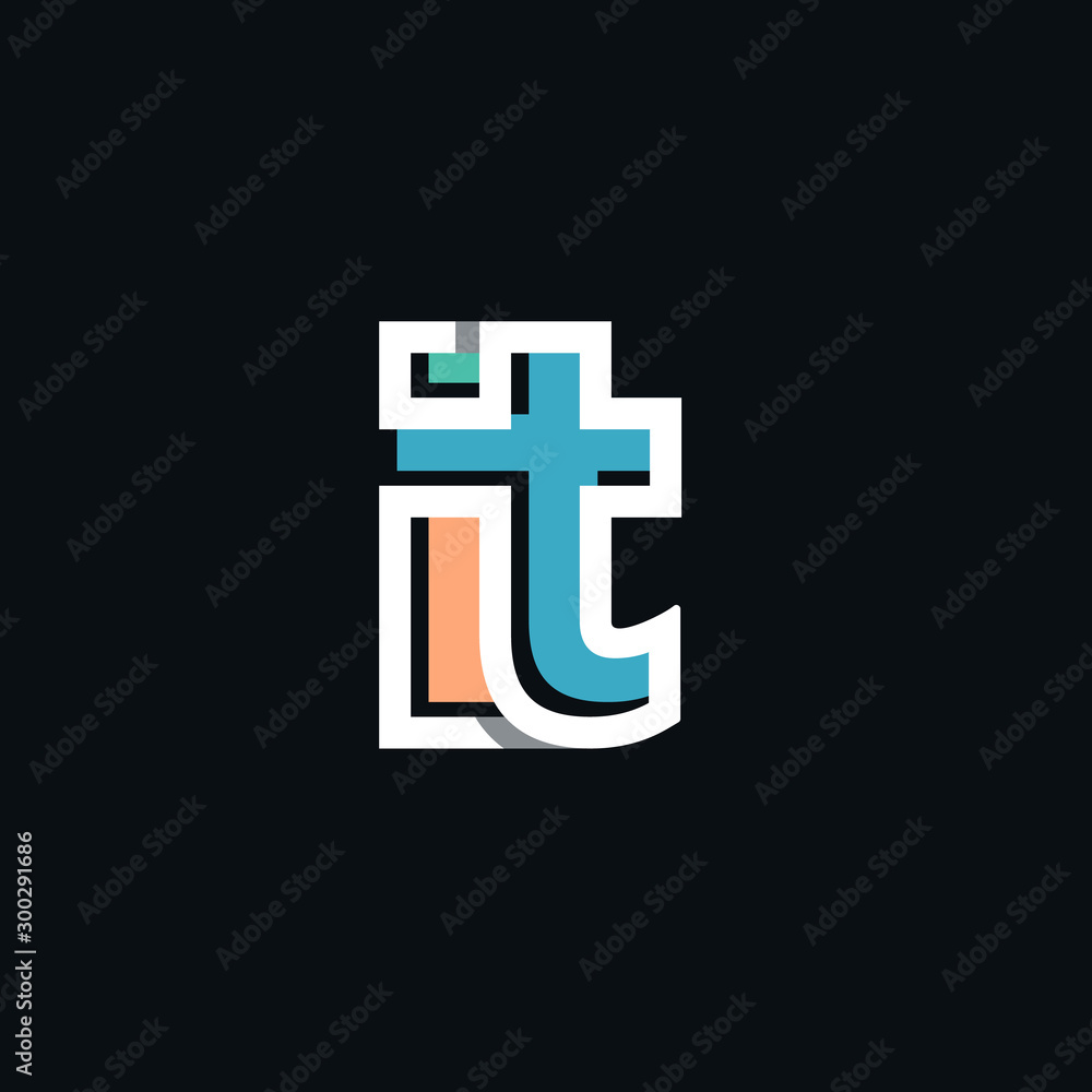 Obraz premium i&t logo initial line geometric