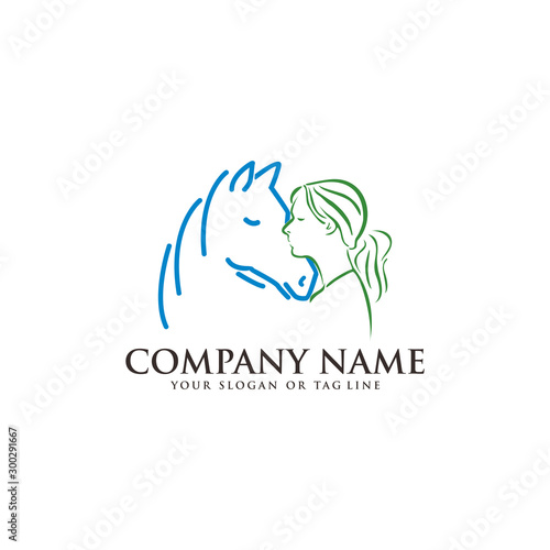 logo design horse care, horse training vector template