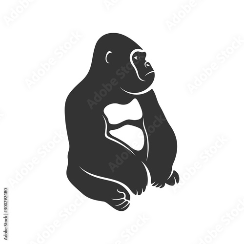 Gorilla Logo Design Vector. King kong logo Template