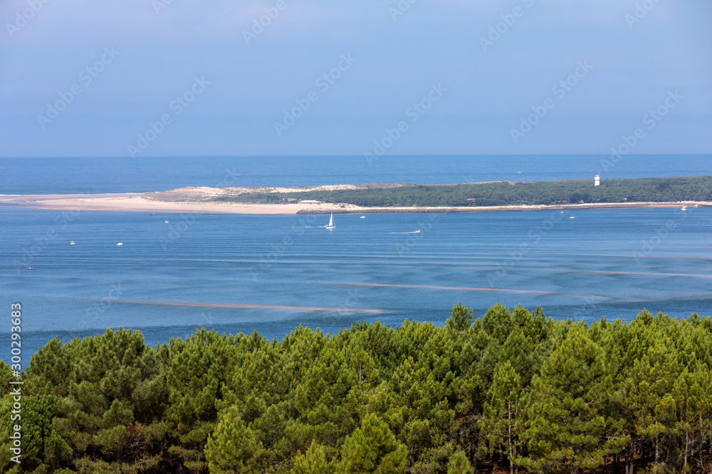 View from the Dune of Pilat, the tallest sand dune in Europe. La Teste-de-Buch, Arcachon Bay, Aquitaine, France View from the Dune of Pilat, the tallest sand dune in Europe. La Teste-de-Buch, Arcachon Bay, Aquitaine, France