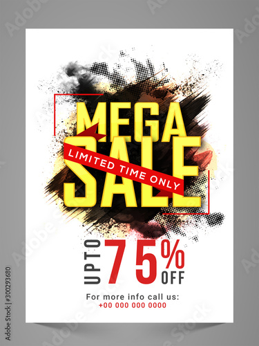 Mega Sale Flyer, Banner, Poster or Pamphlet.