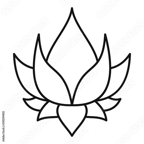 Lotus plant icon. Outline lotus plant vector icon for web design isolated on white background