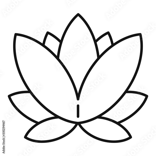 Zen lotus icon. Outline zen lotus vector icon for web design isolated on white background