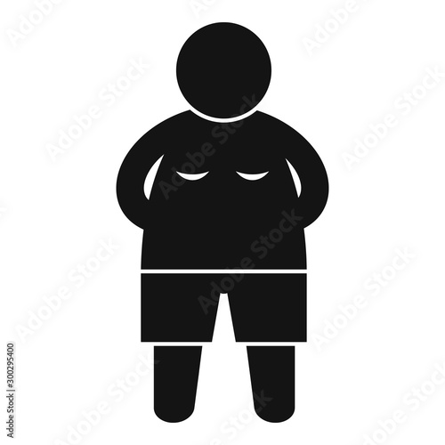 Young overweight boy icon. Simple illustration of young overweight boy vector icon for web design isolated on white background