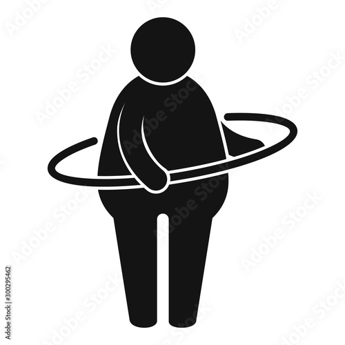 Overweight man with circle icon. Simple illustration of overweight man with circle vector icon for web design isolated on white background