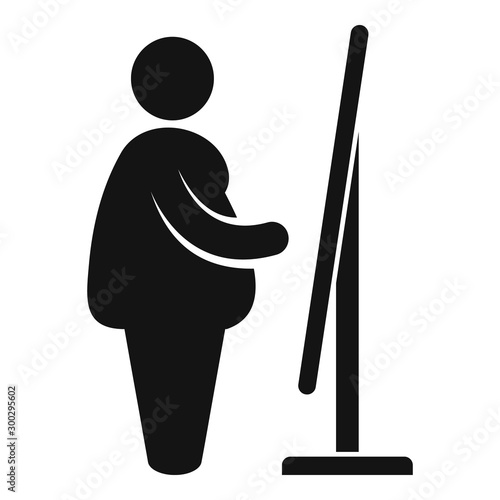 Overweight person look in mirror icon. Simple illustration of overweight person look in mirror vector icon for web design isolated on white background