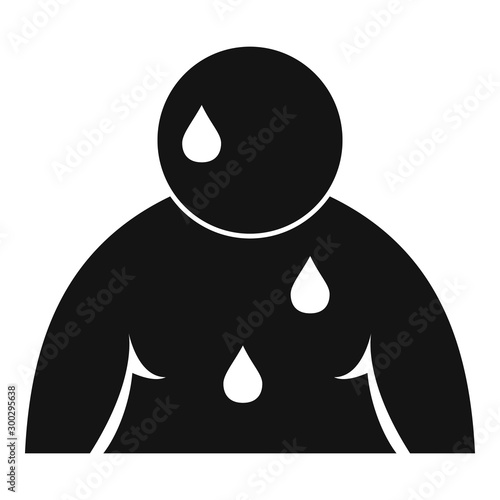 Sweat overweight man icon. Simple illustration of sweat overweight man vector icon for web design isolated on white background