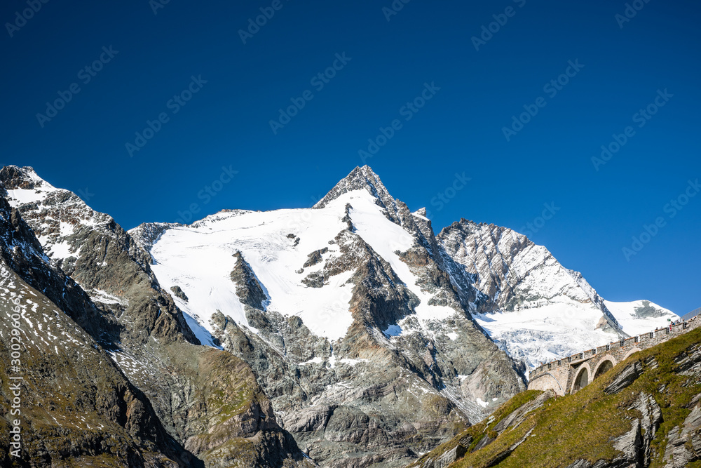 Grossglockner Glacier in Austria. Snow Capped Mountains Peaks
