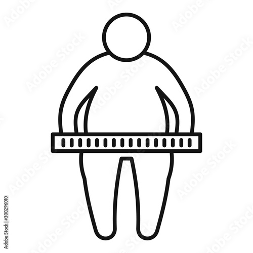 Overweight measurement icon. Outline overweight measurement vector icon for web design isolated on white background