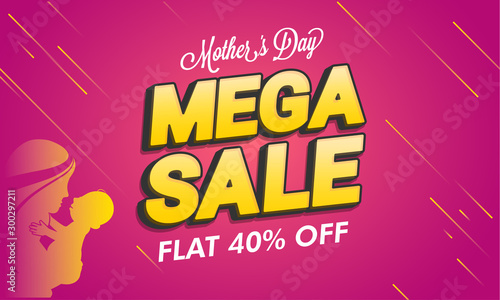 Mega Sale Banner for Mother's Day celebration.