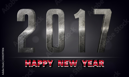 3D Text 2017 for Happy New Year celebration.