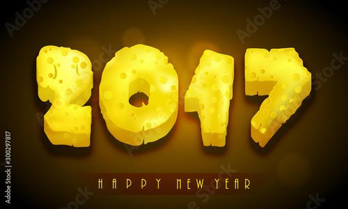 Creative Text 2017 for New Year celebration.