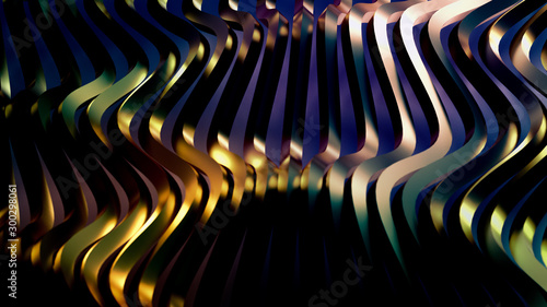 Golden wave background. 3d illustration  3d rendering.