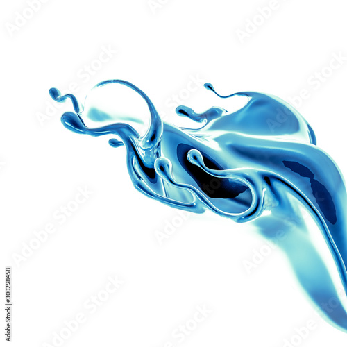 Splash fluid. 3d illustration, 3d rendering.