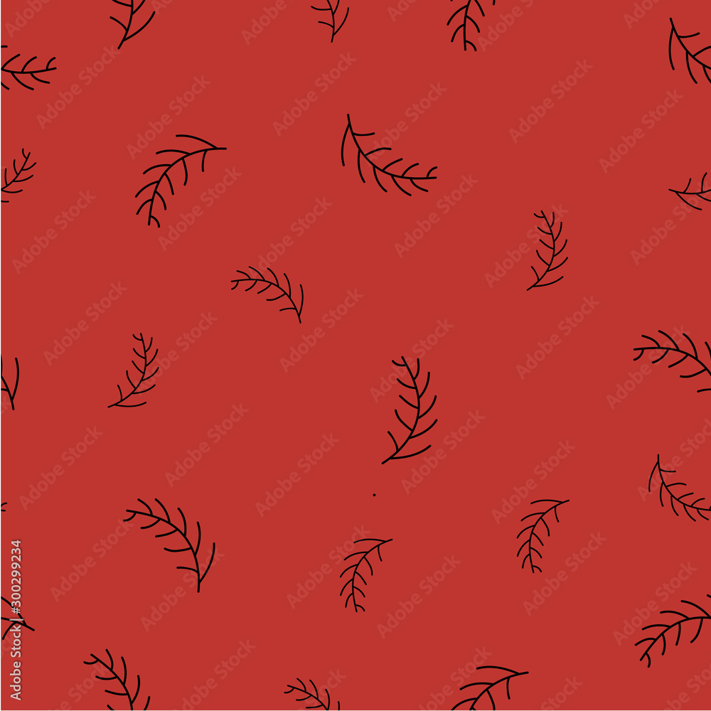 Seamless pattern with spruce branches
