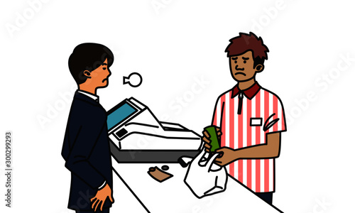 外国人のコンビニエンススタッフ