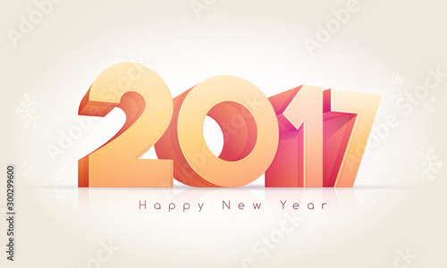 3D Text 2017 for New Year Celebration.