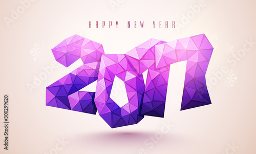 Creative text 2017 for New Year celebration.
