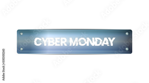 Cyber monday vector file banner, with metal gradient, easy editable	