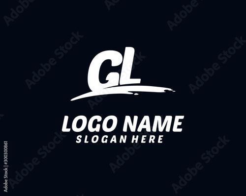 GL Initial with splash logo vector