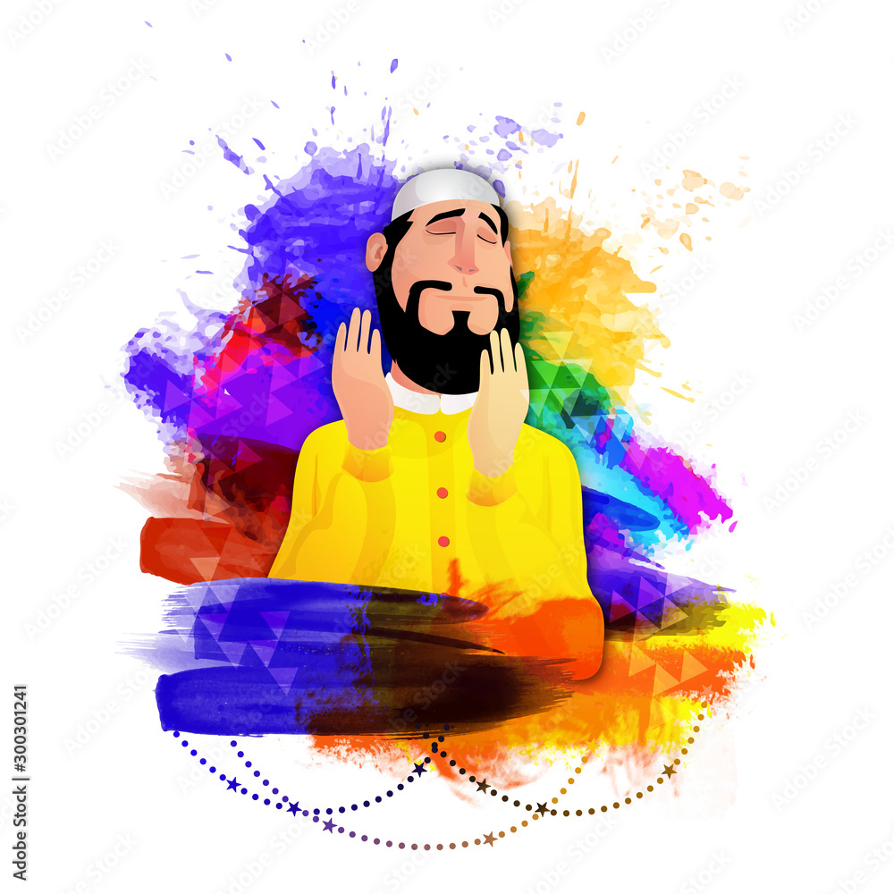 Obraz premium Praying Man for Islamic Festivals concept.