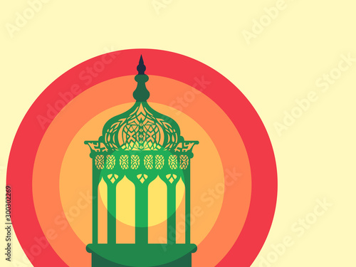 Ramadan Kareem celebration with arabic lantern,