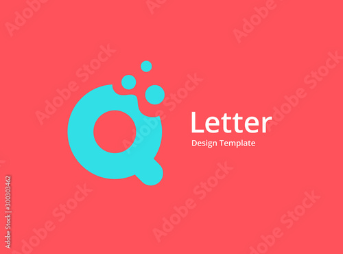 Letter Q with bubbles logo icon design template elements