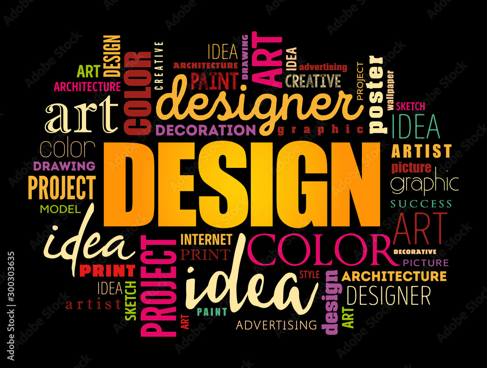DESIGN word cloud collage, creative business concept background DESIGN word cloud collage, creative business concept background