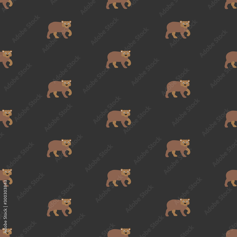 Fototapeta premium Seamless pattern with brown bears pattern