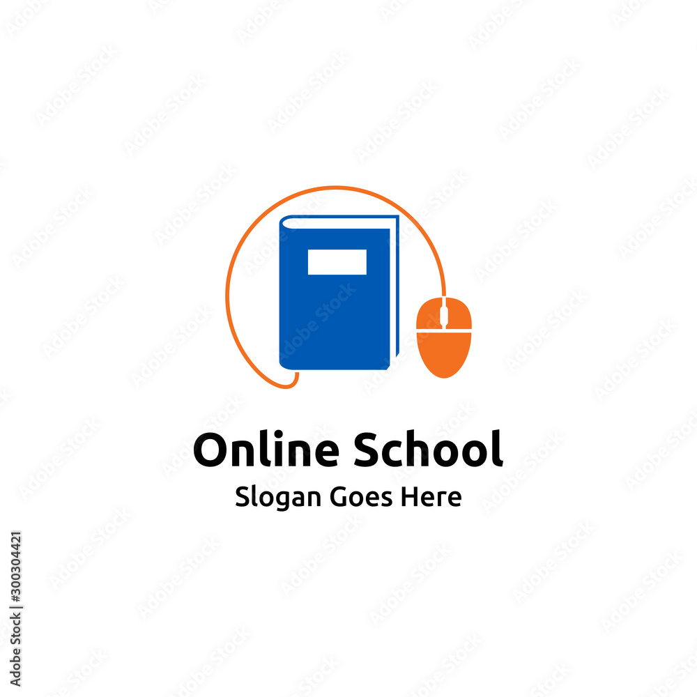 Online Education logo design template. Online course logo design