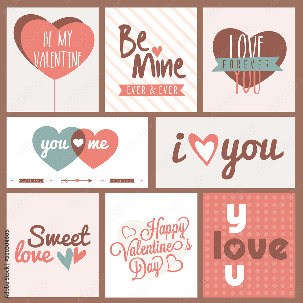 Greeting Cards set for Valentine's Day. Greeting Cards set for Valentine's Day.