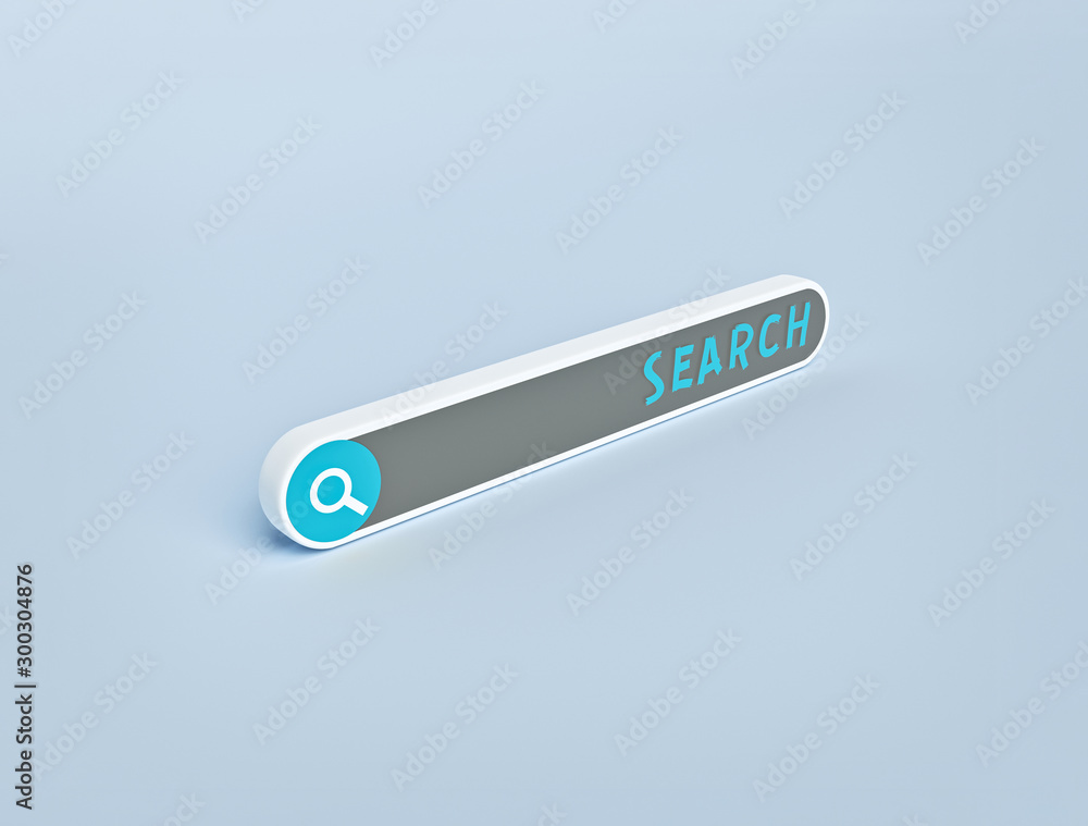 minimal search bar isolated on pastel blue background. web search concept. 3d rendering minimal search bar isolated on pastel blue background. web search concept. 3d rendering
