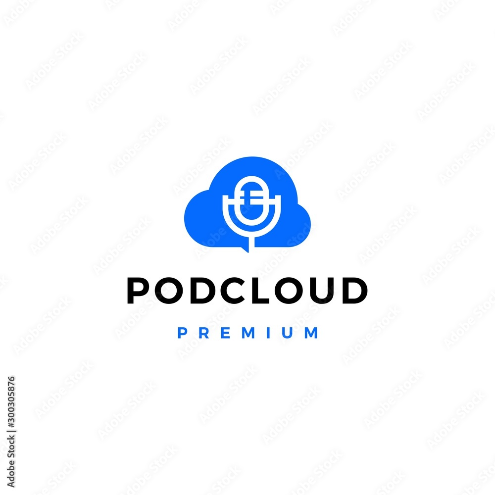 server cloud podcast logo vector icon illustration server cloud podcast logo vector icon illustration