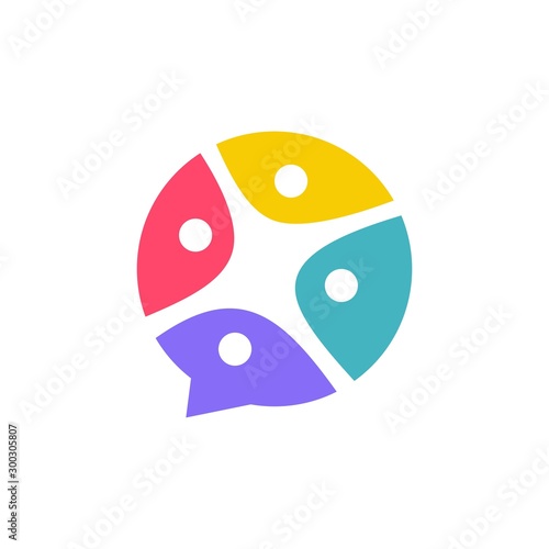 people family together human unity chat bubble logo vector icon