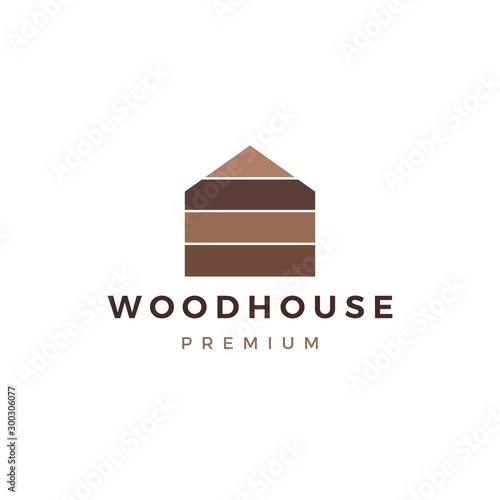 wood house timber panel wall facade decking wpc vinyl hpl logo vector icon illustration