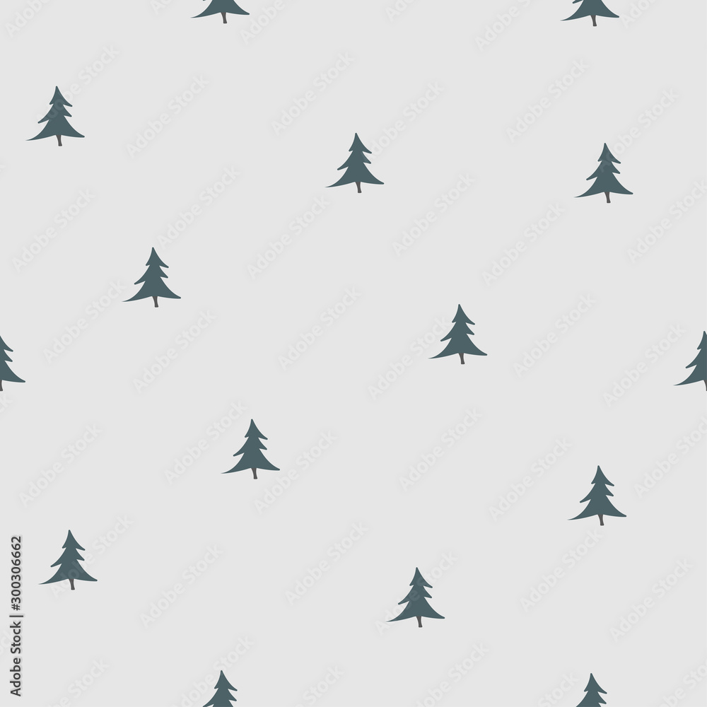Seamless tree pattern on black. Seamless tree pattern on black.
