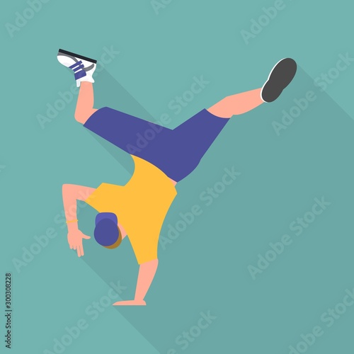 Break dancer icon. Flat illustration of break dancer vector icon for web design