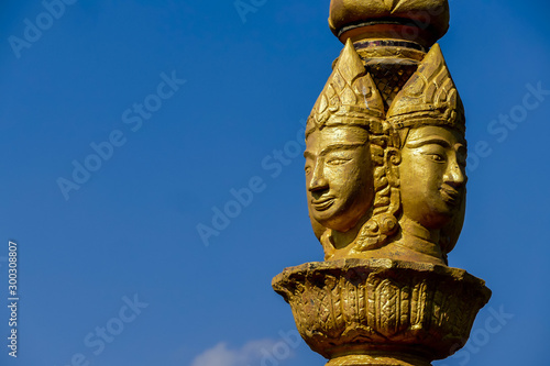 Canvas Print statue in temple, digital photo picture as a background